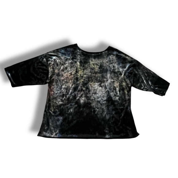 Soft Surroundings Alize Top Crushed Velvet Boxy Lagenlook Half Sleeves Size 2XL - Picture 2 of 8